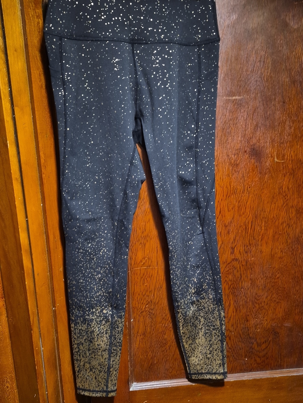 Curves N Combat Boots athletica Black Leggings with Gold Speckle